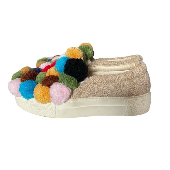 Joshua Sanders Pom Pom Slip On Sneakers Tan size 36 size 6 US - Picture 5 of 10
